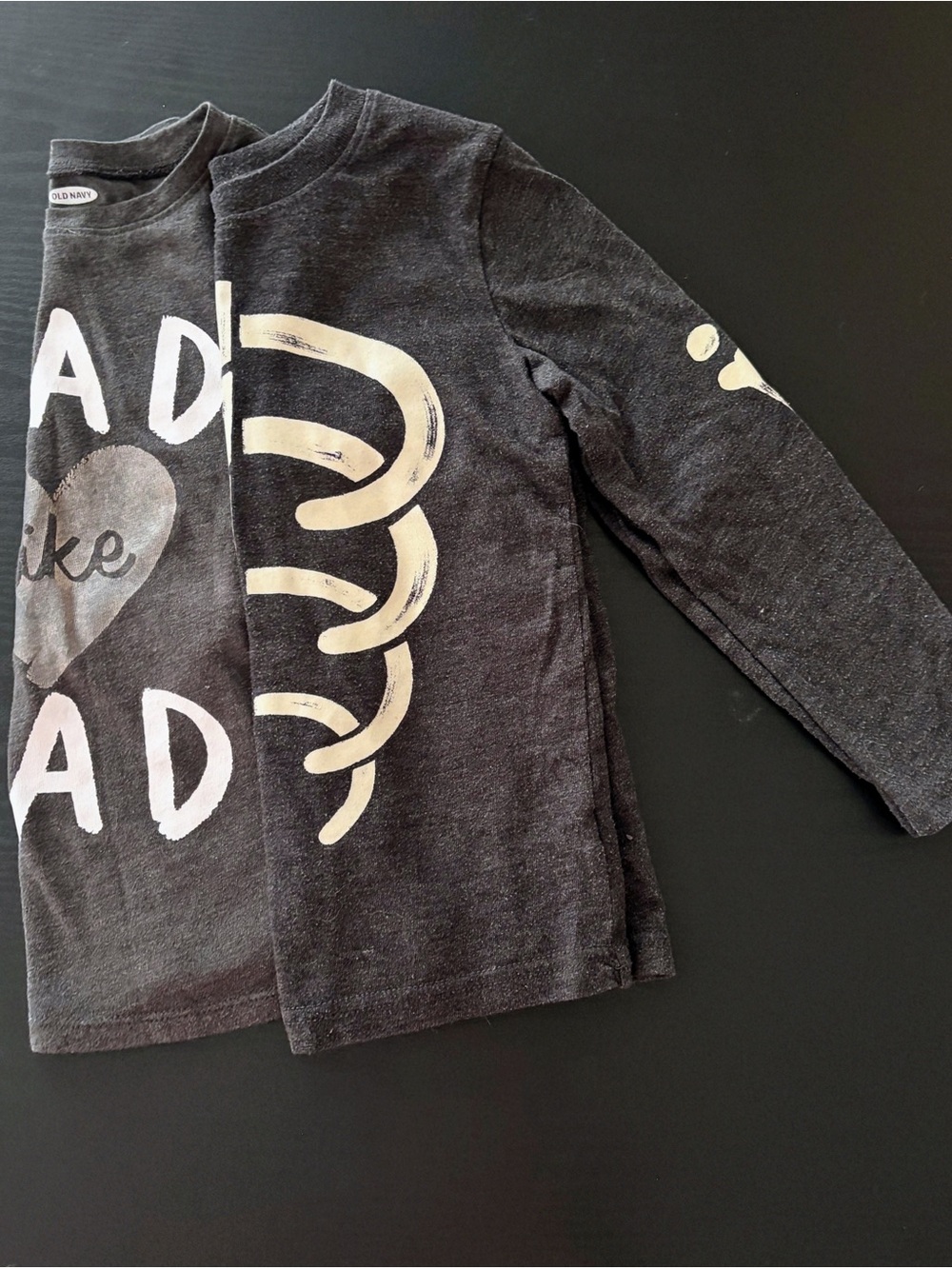 Kids 2 Pack Gray Graphic T-Shirt & Charcoal Long-Sleeve Skeleton T-Shirt